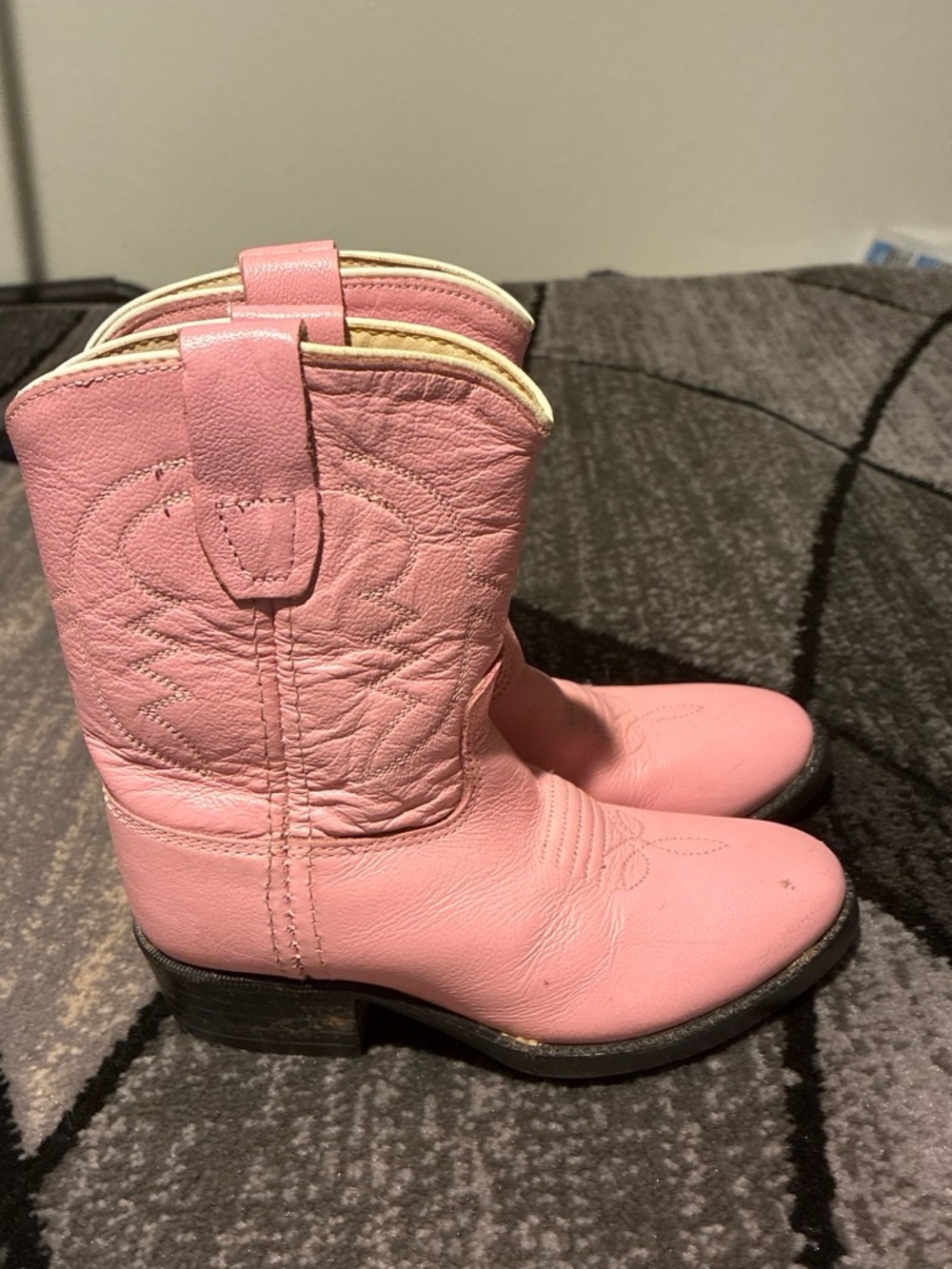 Old West Pink Kids Cowboy Boots